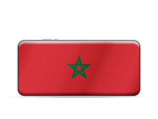 Morocco flag on smartphone screen