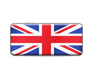 UK flag on smartphone screen