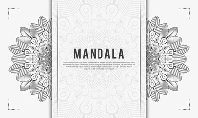 Mandala background with floral ornament pattern. Hand drawn mandala design. Vector mandala template for decoration invitation, cards, wedding, logos, cover, brochure, flyer, banner.