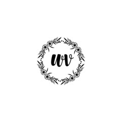 Initial WV Handwriting, Wedding Monogram Logo Design, Modern Minimalistic and Floral templates for Invitation cards	
