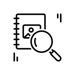 Black line icon for prior