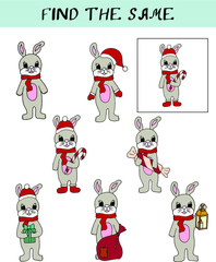 children's puzzle find how to frame Christmas preschool education