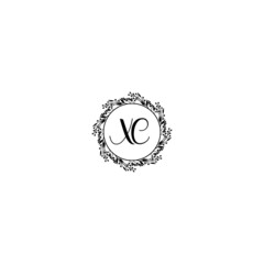 Initial XC Handwriting, Wedding Monogram Logo Design, Modern Minimalistic and Floral templates for Invitation cards	
