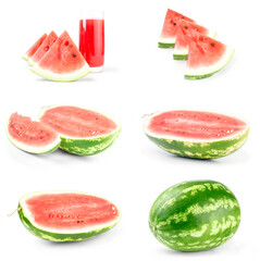 Collection of Water melon isolated on a white background