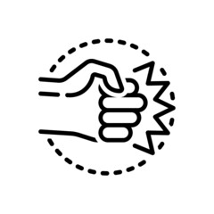 Black line icon for assault