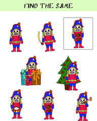 children's puzzle find how to frame Christmas preschool education