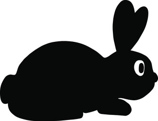 Vector illustration of black rabbit. Nice bunny