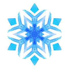 Watercolor Snowflake Illustration on a white background.