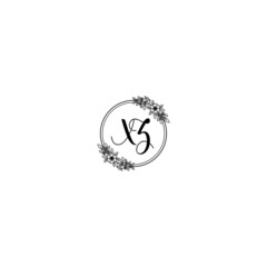 Initial XZ Handwriting, Wedding Monogram Logo Design, Modern Minimalistic and Floral templates for Invitation cards	
