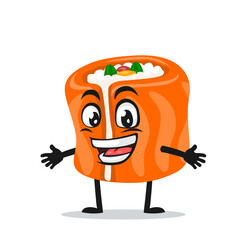 vector illustration of sushi mascot or character