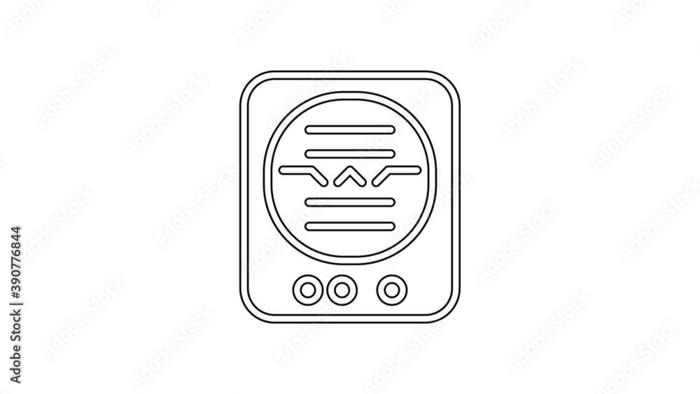 Poster black line attitude indicator is an instrument used in an aircraft to inform the pilot of the orient
