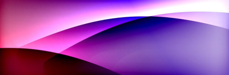 Fluid gradient neon color waves, vector abstract background