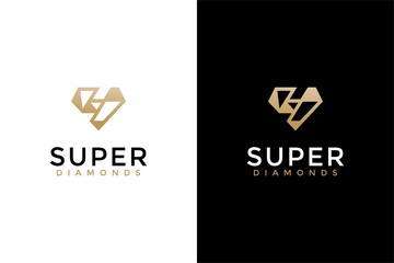 Letter S and Diamonds logo template