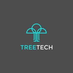 Tree Tech logo design template