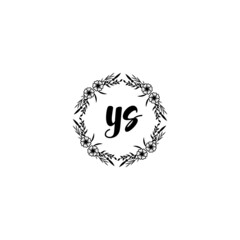 Initial YS Handwriting, Wedding Monogram Logo Design, Modern Minimalistic and Floral templates for Invitation cards	
