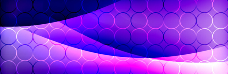 Fluid gradient neon color waves, vector abstract background