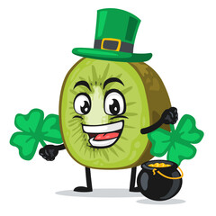 vector illustration of kiwi mascot or character