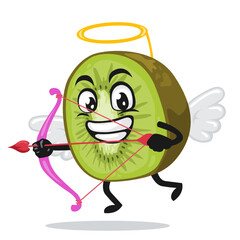 vector illustration of kiwi mascot or character