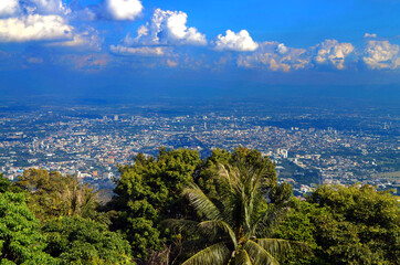 Obraz premium Chiang Mai, Thailand - View of City from Wat Phra That Doi Suthep
