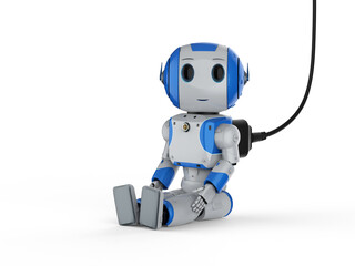 Naklejka premium mini robot plug in