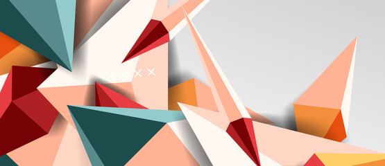 3d low poly abstract shape background vector illustration