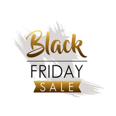 black friday sale lettering with golden ribbon