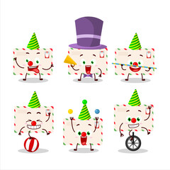 Cartoon character of santa envelopes with various circus shows