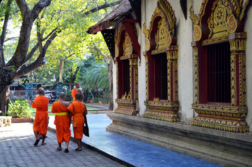 Chiang Mai, Thailand - Wat Phrasingha Buddhist Monks