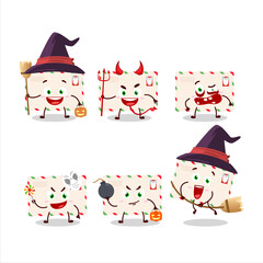 Halloween expression emoticons with cartoon character of santa envelopes