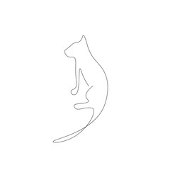 Cat on white backhround. Vector illustration