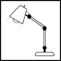 Table lamp icon.outline and filled vector sign.
