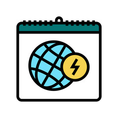 earth day color icon vector. earth day sign. isolated symbol illustration