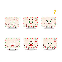 Cartoon character of santa envelopes with what expression