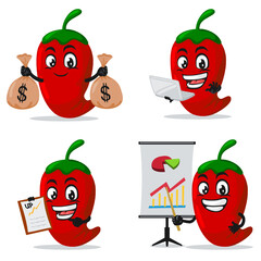 vector illustration of chilli mascot or character