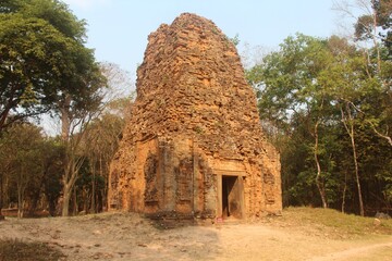 Cambodia.. Before the Angkor period.The city of Sambor Prei Kuk, a Hindu temple of the 7th-8th centuries. Kampong Thom province. Kampong Thom city.