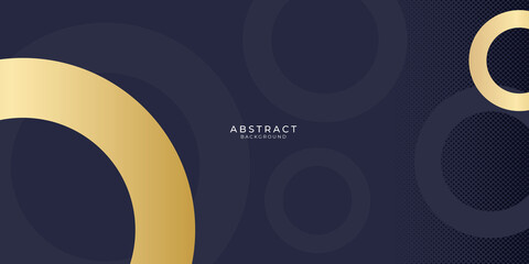 Abstract gold circle shapes and luxury pattern background