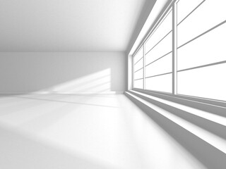 Obraz premium White Modern Empty Room. Abstract Building Concept