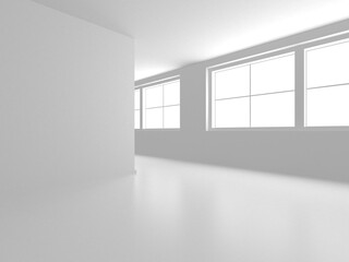 Obraz premium Illuminated corridor interior design. Empty Room Interior Background
