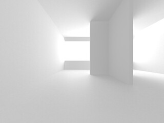 Illuminated corridor interior design. Empty Room Interior Background