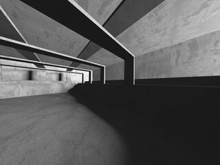 Abstract architecture interior background. Empty concrete room