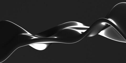 Fototapeta premium Metallic abstract wavy liquid background