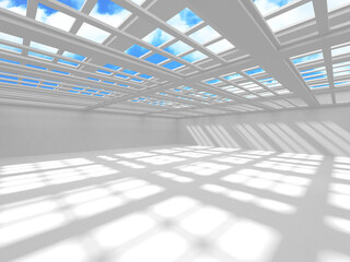 Empty white architecture with sky view