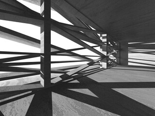Abstract architecture interior background. Empty concrete room