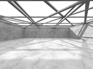 Abstract architecture interior background. Empty concrete room