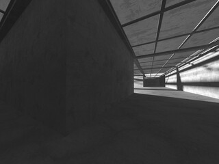 Abstract architecture background. Empty rough concrete interior