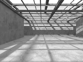 Abstract architecture background. Empty rough concrete interior