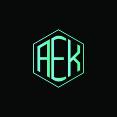 AEK letter icon design on BLACK background.Creative letter AEK/A E K logo design. AEK initials Logo design.