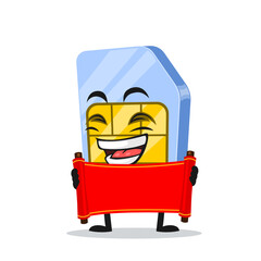 vector illustration of sim card mascot or character