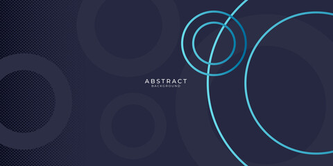 Blue black abstract background with blue circle outlines