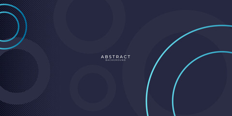 Blue black abstract background with blue circle outlines